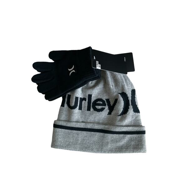 Hurley‎ Beanie 2pc Set Gray Boys youth OS NWT - Picture 1 of 5